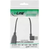 InLine USB 2.0 Smart-kabel haaks + omkeerbaar Type-A stekker / bus zwart 0,2 m