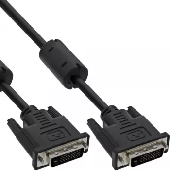 InLine DVI-D-kabel 24+1 stekker/stekker Dual Link met 2 ferrietkernen 10 m
