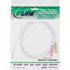 InLine audio headset-adapterkabel 3,5 mm stekker 4-polig / 2x 3,5 mm, wit, 1 m