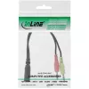 InLine audio headset-adapterkabel, 2× 3,5 mm stekker naar 3,5 mm bus 4-polig, OMTP, 0,15 m