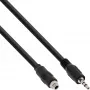InLine audio-adapterkabel, 3,5 mm stereo stekker/bus met schroefdraad, 0,6 m