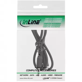 InLine audio-adapterkabel, 3,5 mm stereo stekker/bus met schroefdraad, 0,6 m