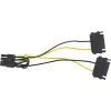 InLine stroomadapterkabel, 2x SATA stekker / 8-pin PCI-Express stekker, 0,15 m