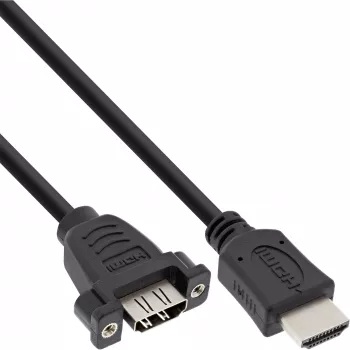 HDMI 4K2K adapter Type-A stekker / A bus met flens 0,6 m InLine 17500B