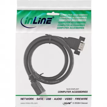 HDMI 4K2K adapter Type-A stekker / A bus met flens 0,6 m InLine 17500B