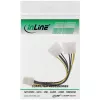 InLine stroomadapterkabel, 2x 5,25 inch stekker / 8-pin PCI-Express stekker, 0,15 m