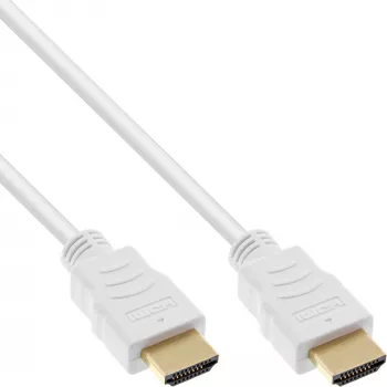 InLine High Speed HDMI-kabel met ethernet, M/M, wit, vergulde contacten, 1,5 m