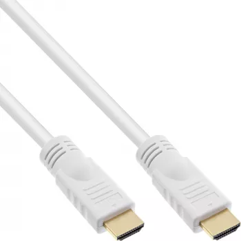 InLine High Speed HDMI-kabel met ethernet, M/M, wit, vergulde contacten, 7,5 m