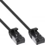 InLine patchkabel slank, U/FTP, Cat.8.1, TPE halogeenvrij, zwart 0,3 m