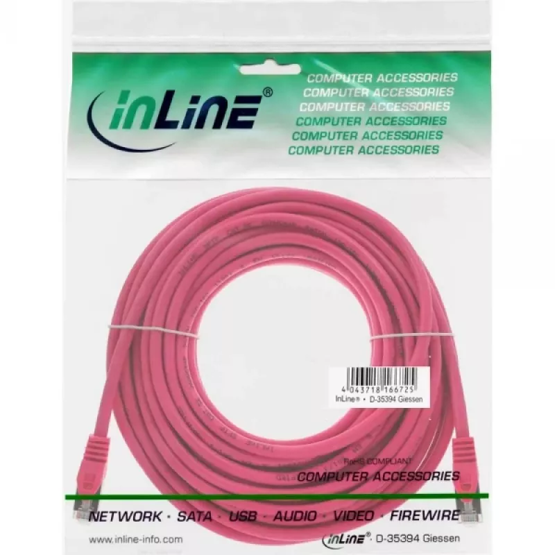InLine patchkabel SF/UTP Cat.5e roze 15m