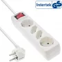 InLine stekkerdoos, 4-voudig, 2x CEE7/3 + 2x Euro CEE 7/16, wit, 1,5 m