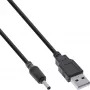 InLine USB DC stroomadapterkabel, USB A stekker naar DC 3,5x1,35mm 2m