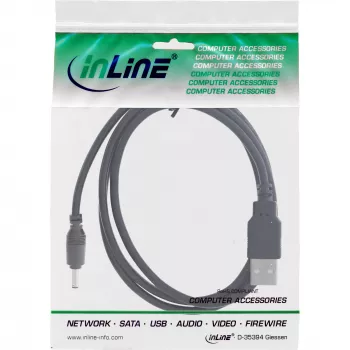 InLine USB DC stroomadapterkabel, USB A stekker naar DC 3,5x1,35mm 2m