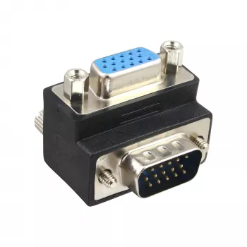 InLine VGA-adapter 90° 15 pin stekker / bus, InLine, 37248I