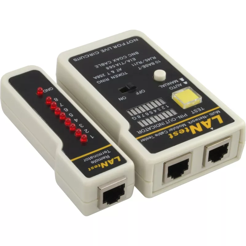 Netwerkkabeltester InLine 79998 voor BNC RJ11 RJ45