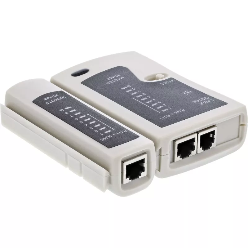 InLine tester voor RJ45-kabels en -stekkerverbindingen met 9 controle-LED's