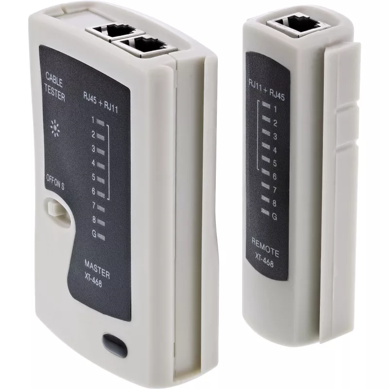InLine tester voor RJ45-kabels en -stekkerverbindingen met 9 controle-LED's