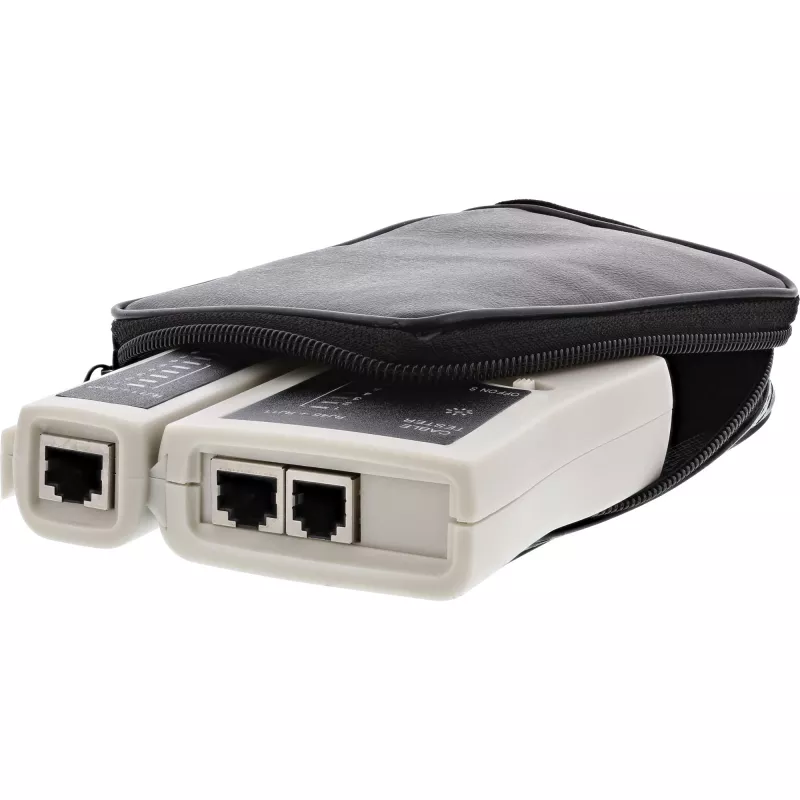 InLine tester voor RJ45-kabels en -stekkerverbindingen met 9 controle-LED's