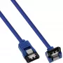 InLine SATA 6Gb/s ronde kabel blauw haaks 90° met vergrendelingen 0,5m