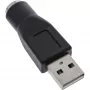 InLine USB-adapter Type-A stekker naar MD6 bus PS/2 bus