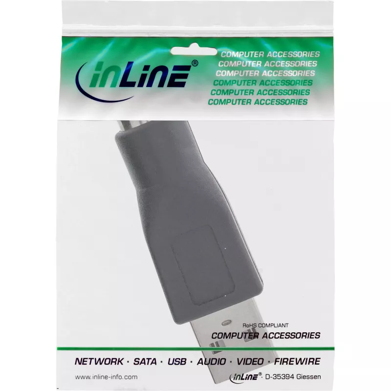 InLine USB-adapter Type-A stekker naar MD6 bus PS/2 bus