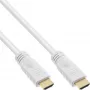 InLine High Speed HDMI-kabel met Ethernet, M/M, wit, vergulde contacten, 5 m