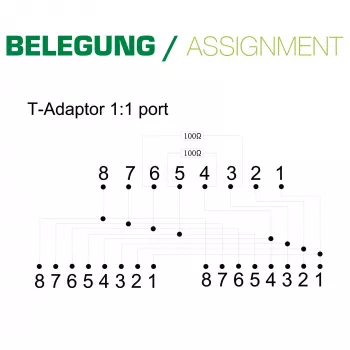 InLine ISDN-splitter 69932B 1 -> 2 0,15 m met weerstanden