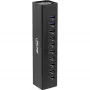 InLine USB 3.0 10-poorts hub aluminium behuizing met 4A voeding, zwart