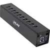 InLine USB 3.0 10-poorts hub aluminium behuizing met 4A voeding, zwart