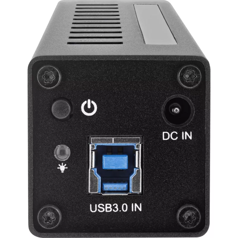 InLine USB 3.0 10-poorts hub aluminium behuizing met 4A voeding, zwart