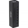 InLine USB 3.0 hub, 7 poorten, aluminium behuizing, met 2,5A voeding