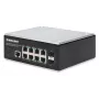 Intellinet 508278 industriële 8-poorts Gigabit PoE+ L2+ webbeheerde switch met 2 SFP-poorten, 30 W per poort, DIN-rail, IP30-metalen behuizing, ventilatorloos, -40 tot 85 °C