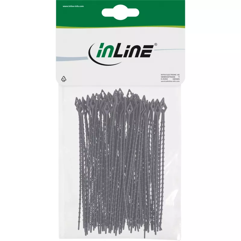 Kabelbinder InLine 100 mm zwart, 100-pack — 100 mm lengte, zwart, 100 stuks