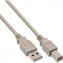 USB 2.0-kabel Type-A stekker / B stekker beige 7m InLine 34557H