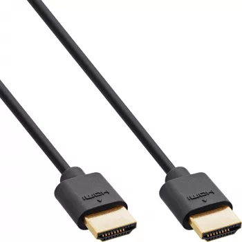 InLine Slim Ultra High Speed HDMI-kabel M/M 8K4K verguld zwart 0,5m