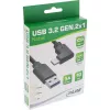 InLine USB 3.2-kabel, USB-C stekker haaks naar USB-A stekker, zwart, 1m