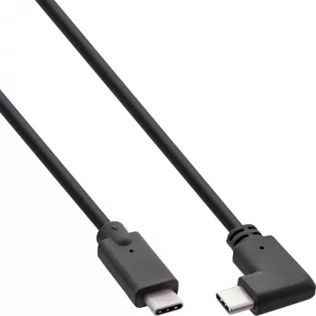 InLine USB 3.2 Gen.2-kabel, USB-C stekker/stekker haaks, zwart, 1,5 m
