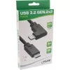 InLine USB 3.2 Gen.2-kabel, USB-C stekker/stekker haaks, zwart, 1,5 m