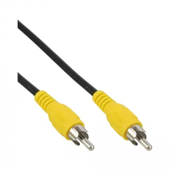 InLine videokabel, 1x RCA M/M, gele stekkers, 1m, RCA, RCA, 1 m, zwart