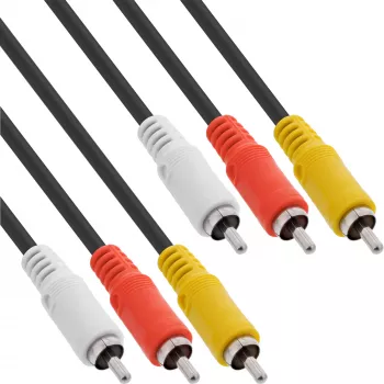 InLine AV-kabel 3x cinch-stekker / stekker 0,5 m