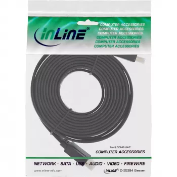 InLine HDMI platkabel High Speed kabel met ethernet verguld zwart 3m