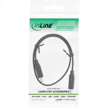 InLine HDMI platkabel High Speed kabel met ethernet verguld zwart 0,5m