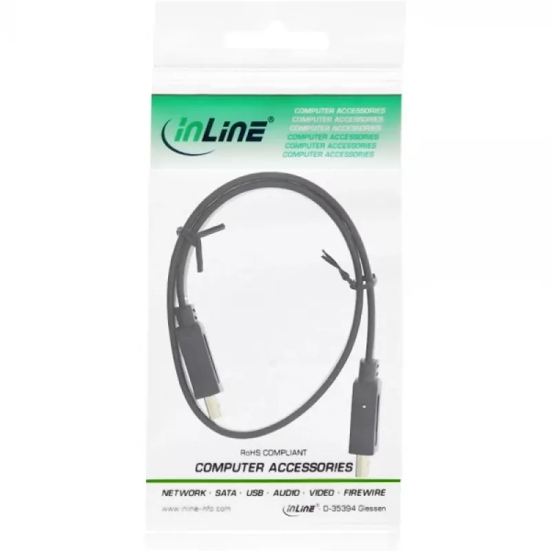 InLine HDMI platkabel High Speed kabel met ethernet verguld zwart 0,5m