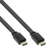 InLine HDMI platkabel High Speed kabel met ethernet verguld zwart 1m