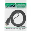 InLine HDMI platkabel High-Speed-kabel met ethernet verguld zwart 2 m