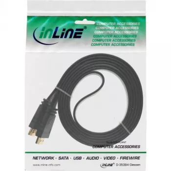InLine HDMI platkabel High-Speed-kabel met ethernet verguld zwart 2 m