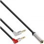 InLine slank audio vliegtuigstoel-kabel 2x 3,5 mm stekker naar 1x 3,5 mm bus, 1 m