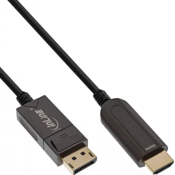 InLine DisplayPort naar HDMI AOC converterkabel, 4K/60Hz, zwart, 20m