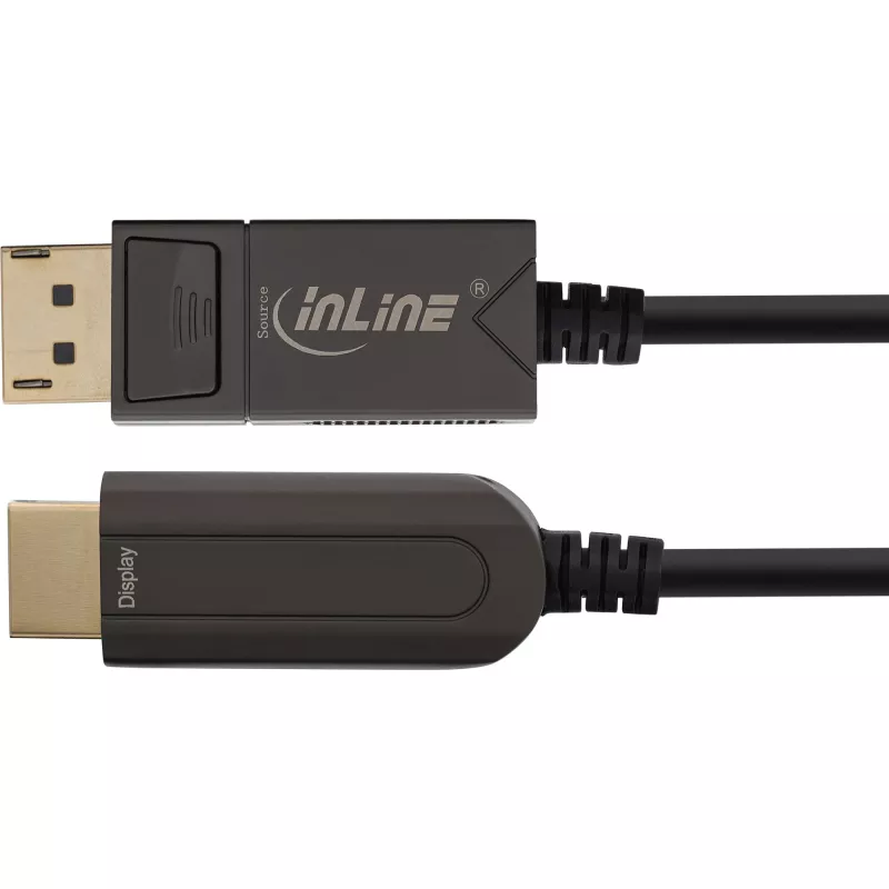 InLine DisplayPort naar HDMI AOC converterkabel, 4K/60Hz, zwart, 50m