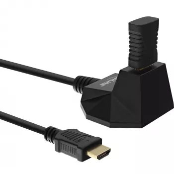 InLine HDMI Station, HS HDMI-kabel met Ethernet, M/F, zwart, vergulde contacten, 5m